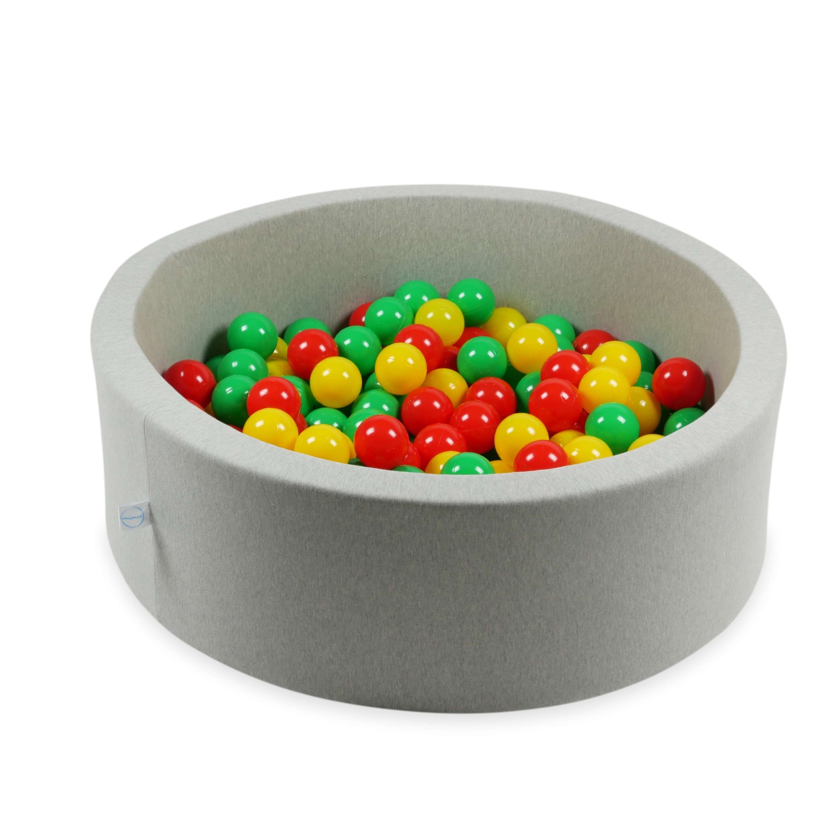 Balles de jeu ø7cm 50 pièces jaune, rouge, vert
