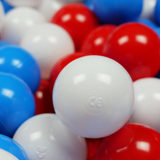 Balles de jeu ø7cm 400 pièces blanc, rouge, bleu