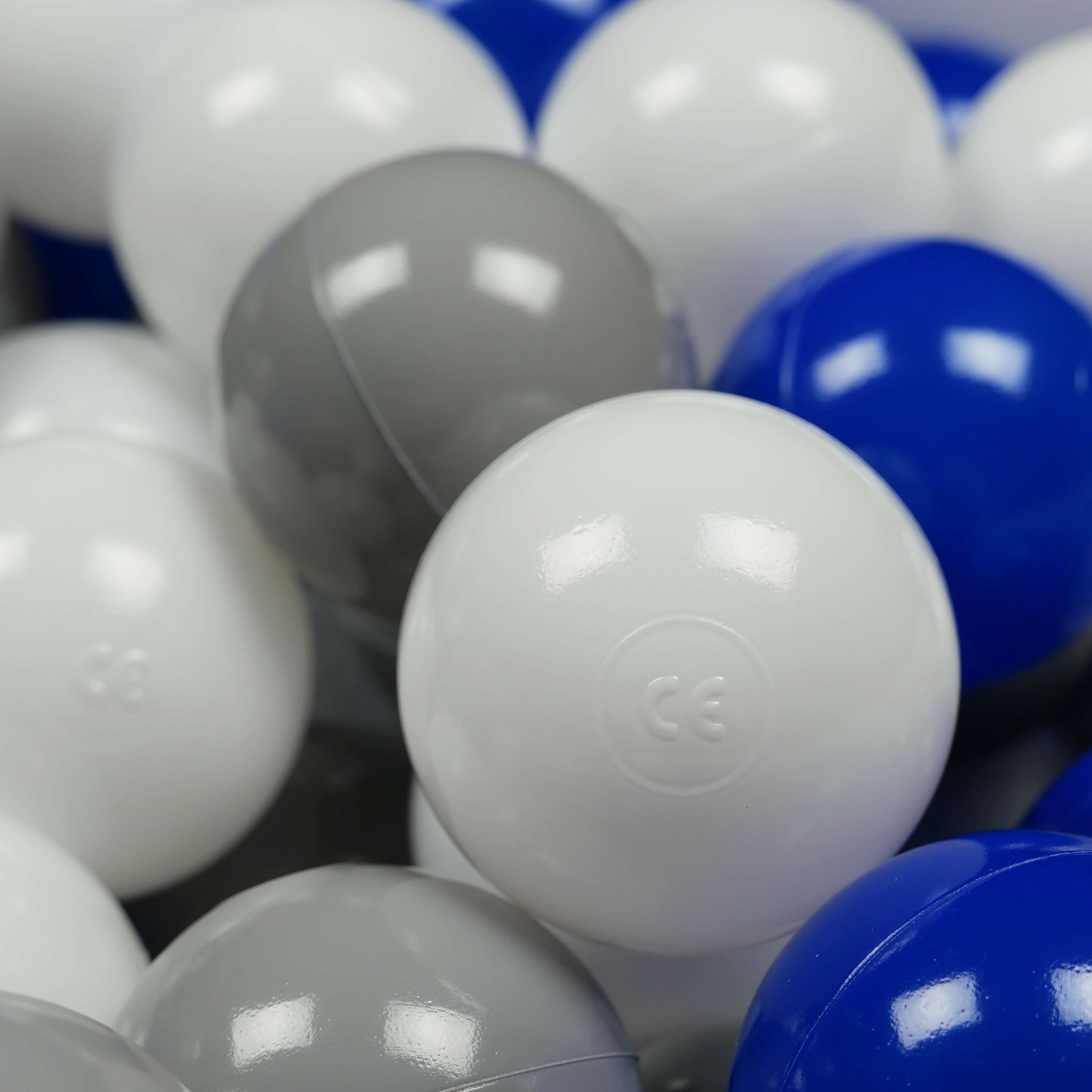 Balles de jeu ø7cm 400 pièces blanc, bleu, gris