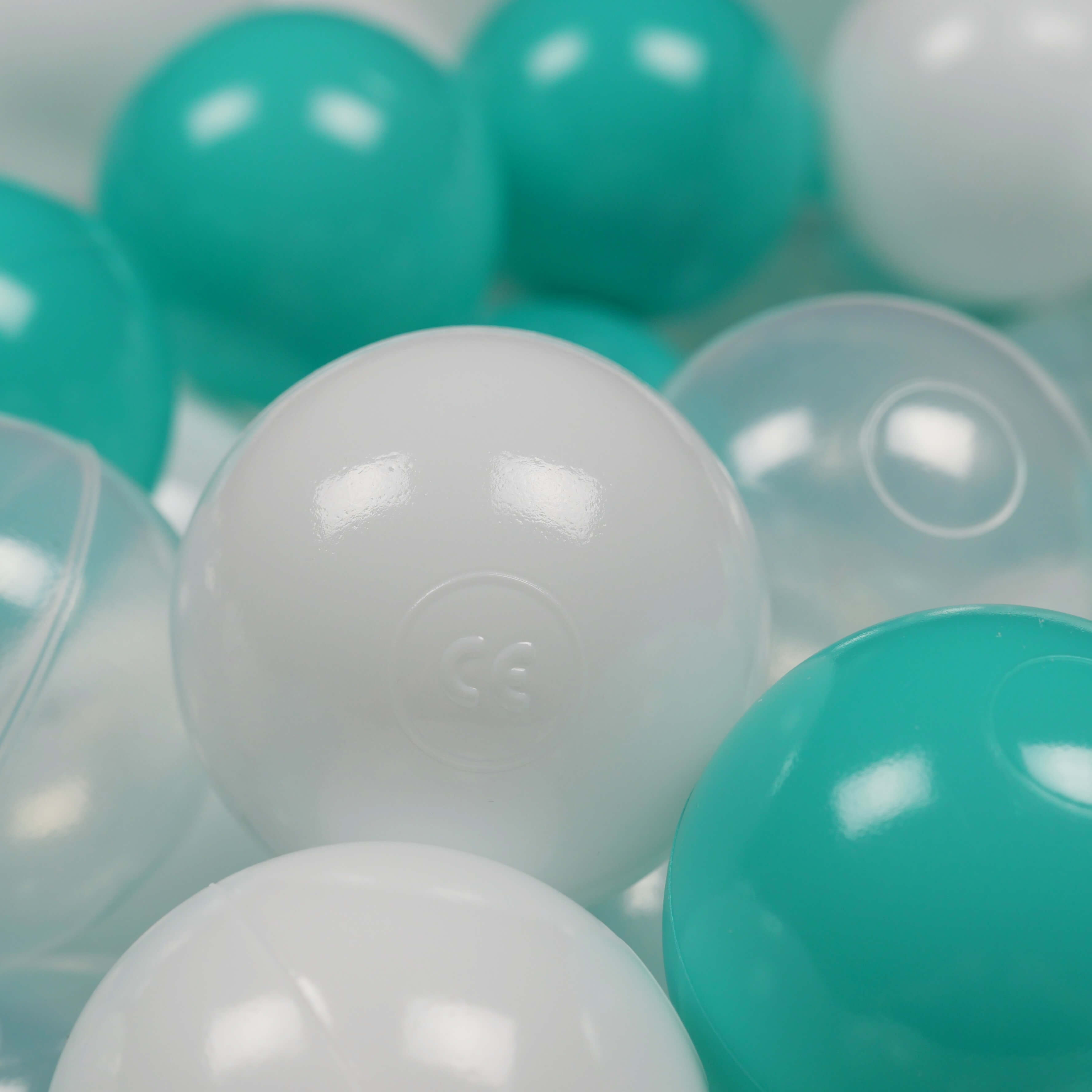 Balles de jeu ø7cm 150 pièces blanc, transparent, turquoise