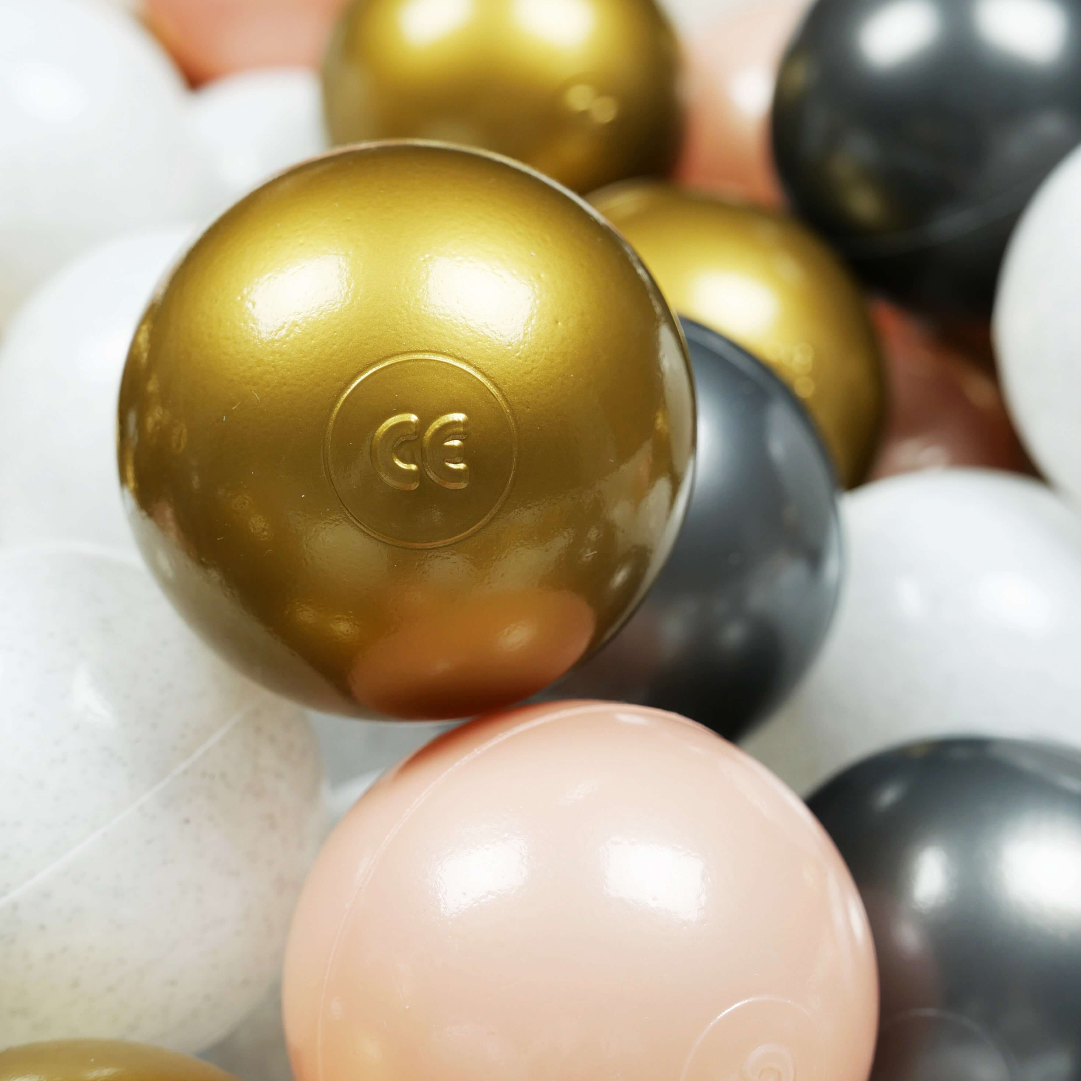 Balles de jeu ø7cm 100 pièces Pull blanc, graphite métallique, or rose, vieil or