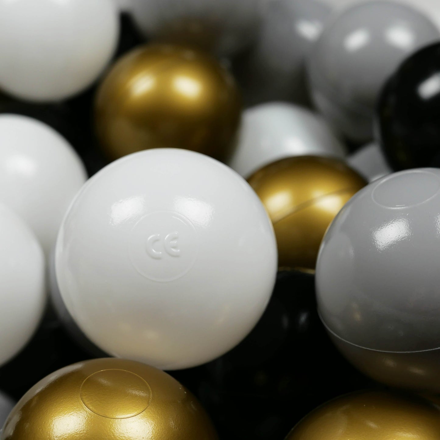 Balles de jeu ø7cm 25 pièces blanc, gris, noir, vieil or