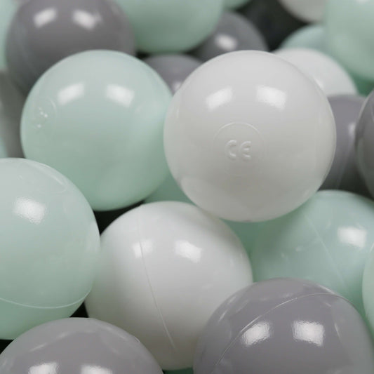 Balles de jeu ø7cm 150 pièces blanc, gris, menthe clair