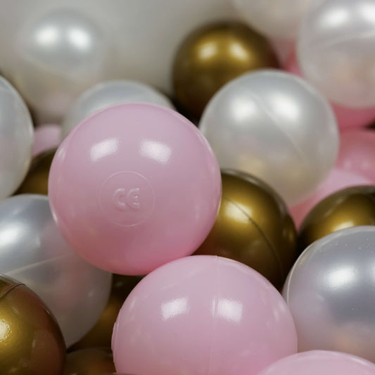 Balles de jeu ø7cm 50 pièces rose clair, perle, vieil dore
