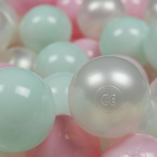 Balles de jeu ø7cm 50 pièces perle, menthe claire, rose clair
