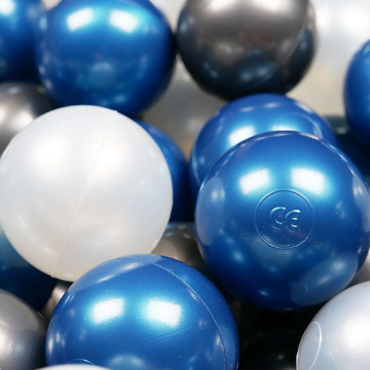 Balles de jeu ø7cm 400 pièces perle, bleu métallique, graphite métallique
