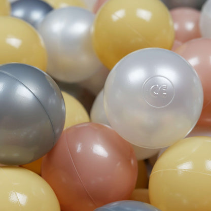 Balles de jeu ø7cm 200 pièces perle, or rose, beige, argent
