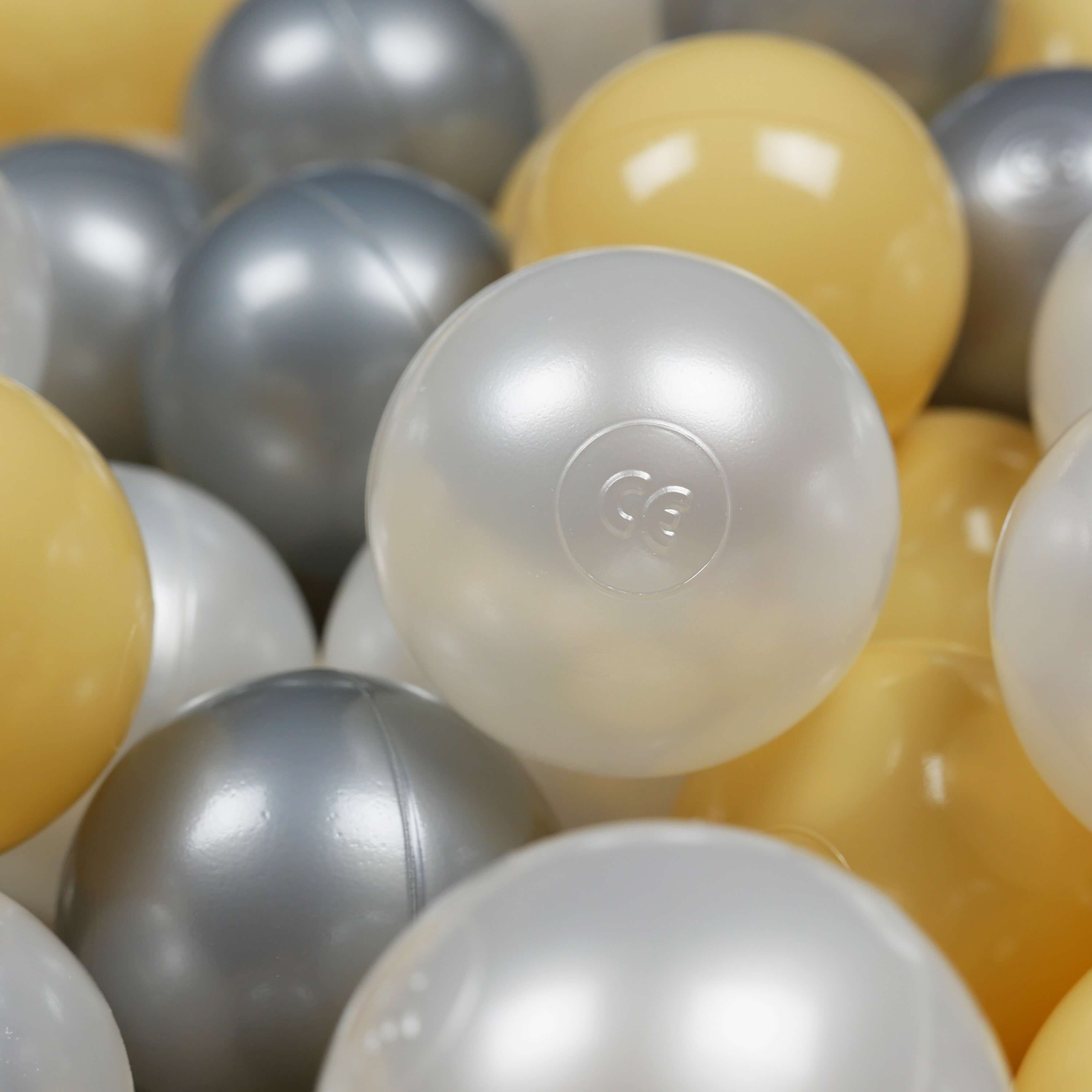 Balles de jeu ø7cm 25 pièces perle, argent, beige