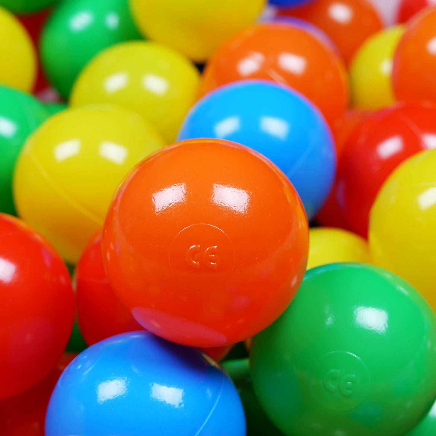 Balles de jeu ø7cm 50 pièces vert, jaune, orange, rouge, bleu
