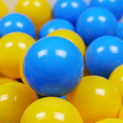 Balles de jeu ø7cm 100 pièces jaune, bleu