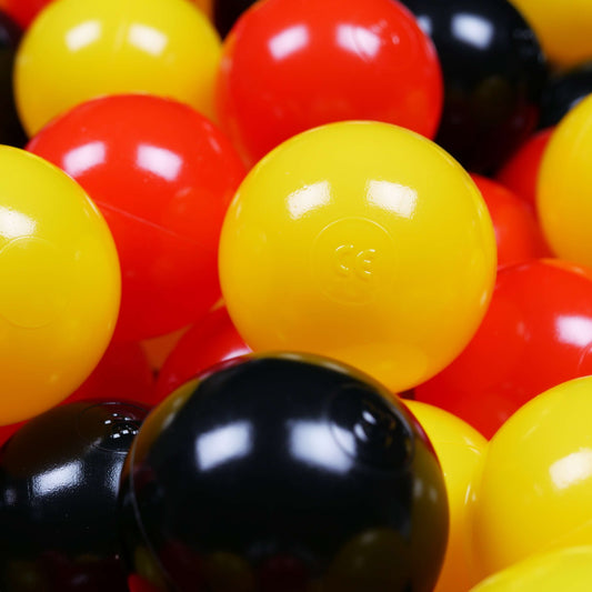 Balles de jeu ø7cm 400 pièces jaune, rouge, noir