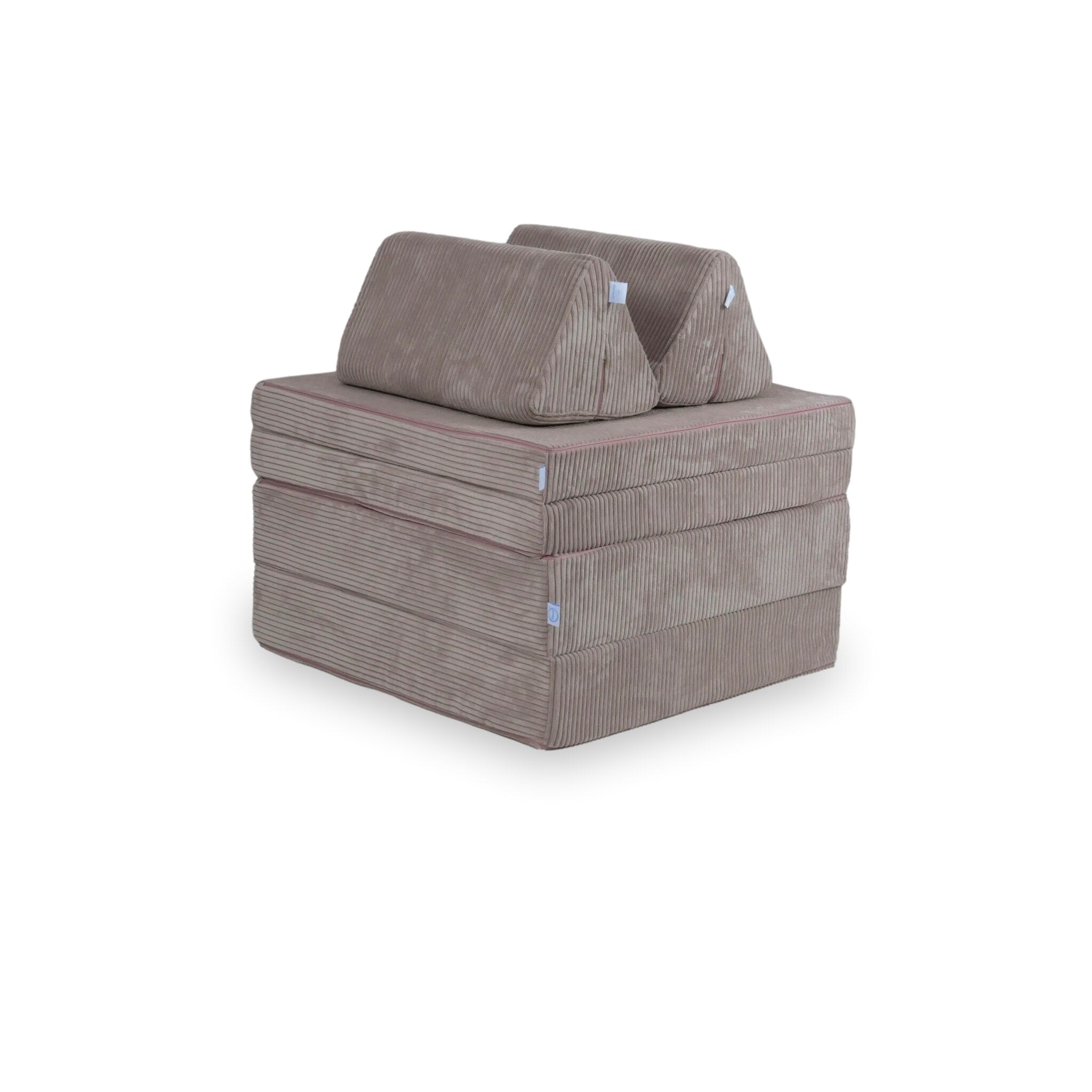 Canapé de jeu Montessori en velours côtelé rose clair