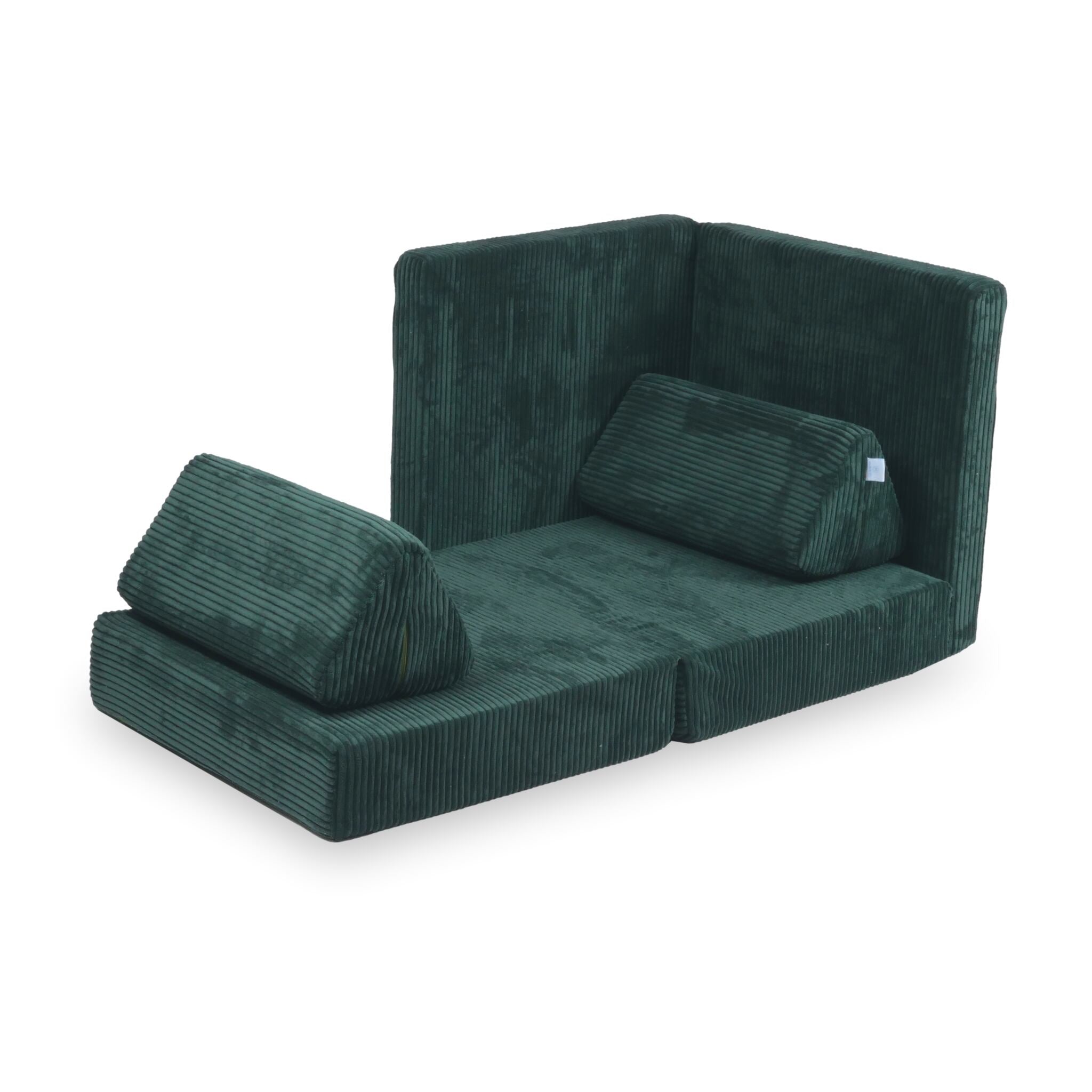 Canapé de jeu Montessori Mini Standard en velours côtelé vert