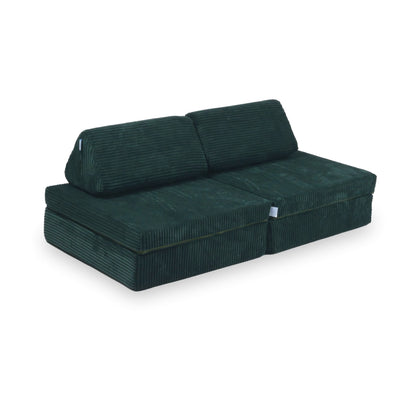 Canapé de jeu Montessori Mini Standard en velours côtelé vert