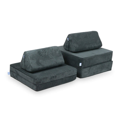 Canapé de jeu Montessori Mini Standard en velours côtelé graphite