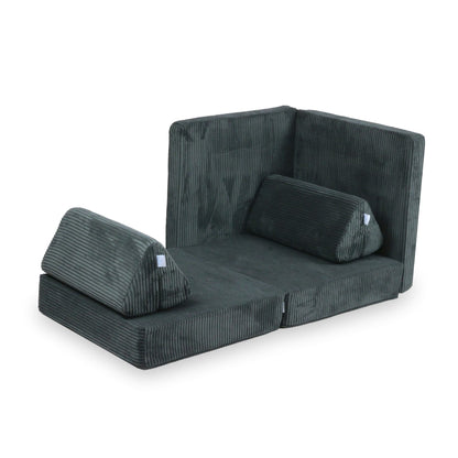 Canapé de jeu Montessori Mini Standard en velours côtelé graphite