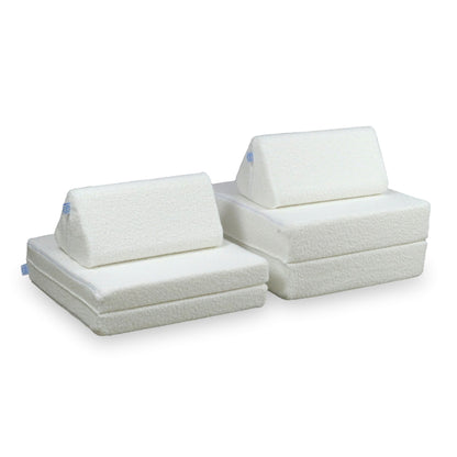 Canapé de jeu Montessori Mini Confort en Bouclé Blanc