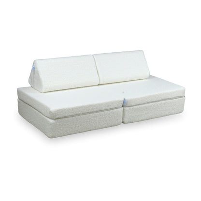 Canapé de jeu Montessori Mini Confort en Bouclé Blanc