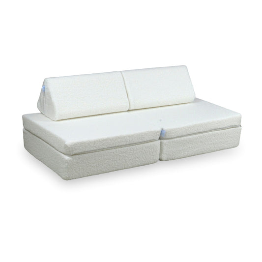 Canapé de jeu Montessori Mini Standard en Bouclé Blanc