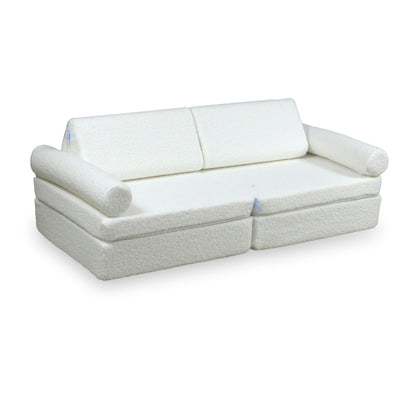 Canapé de jeu Montessori Mini Confort en Bouclé Blanc