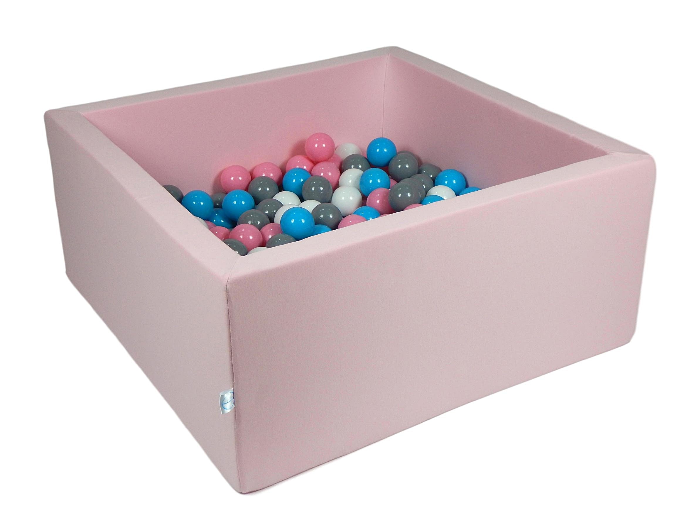 Piscine à Balles 90x90x40 rose poudré avec balles 400 pcs (perle, gris, rose clair)