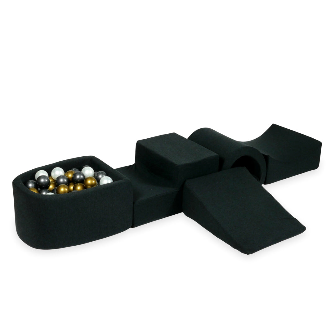 Aire de jeux en mousse avec pont et piscine micro graphite