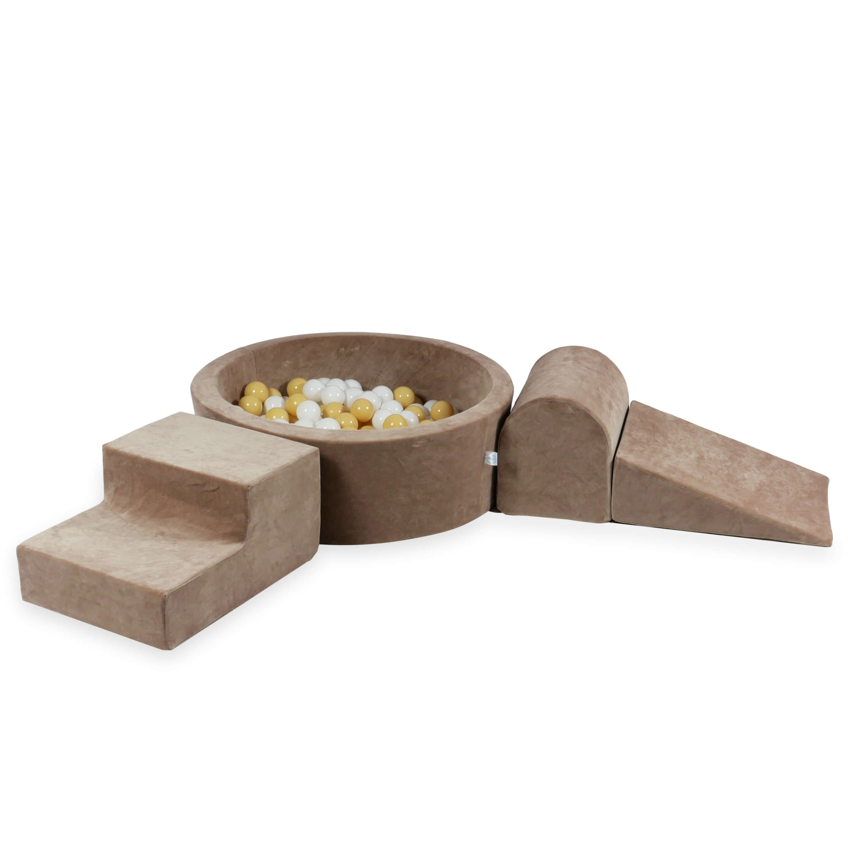 Aire de jeux en mousse avec piscine ronde 90x30 velvet soft brown + 200 balles