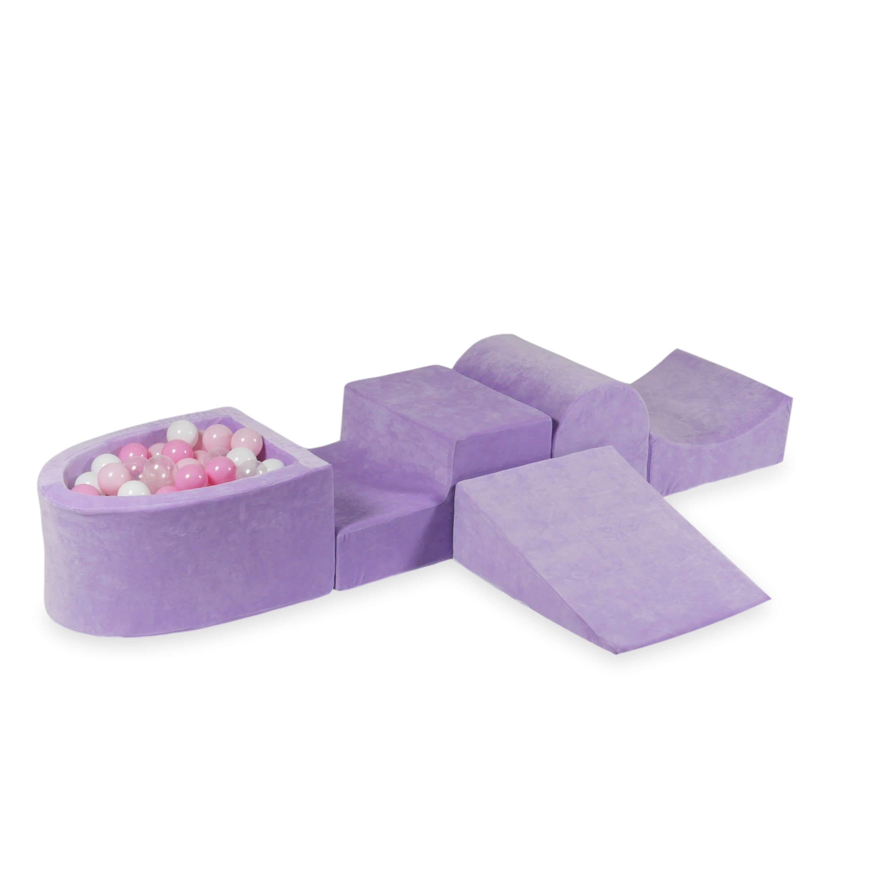 Aire de jeux en mousse avec colline et piscine micro lilac + 100 balles