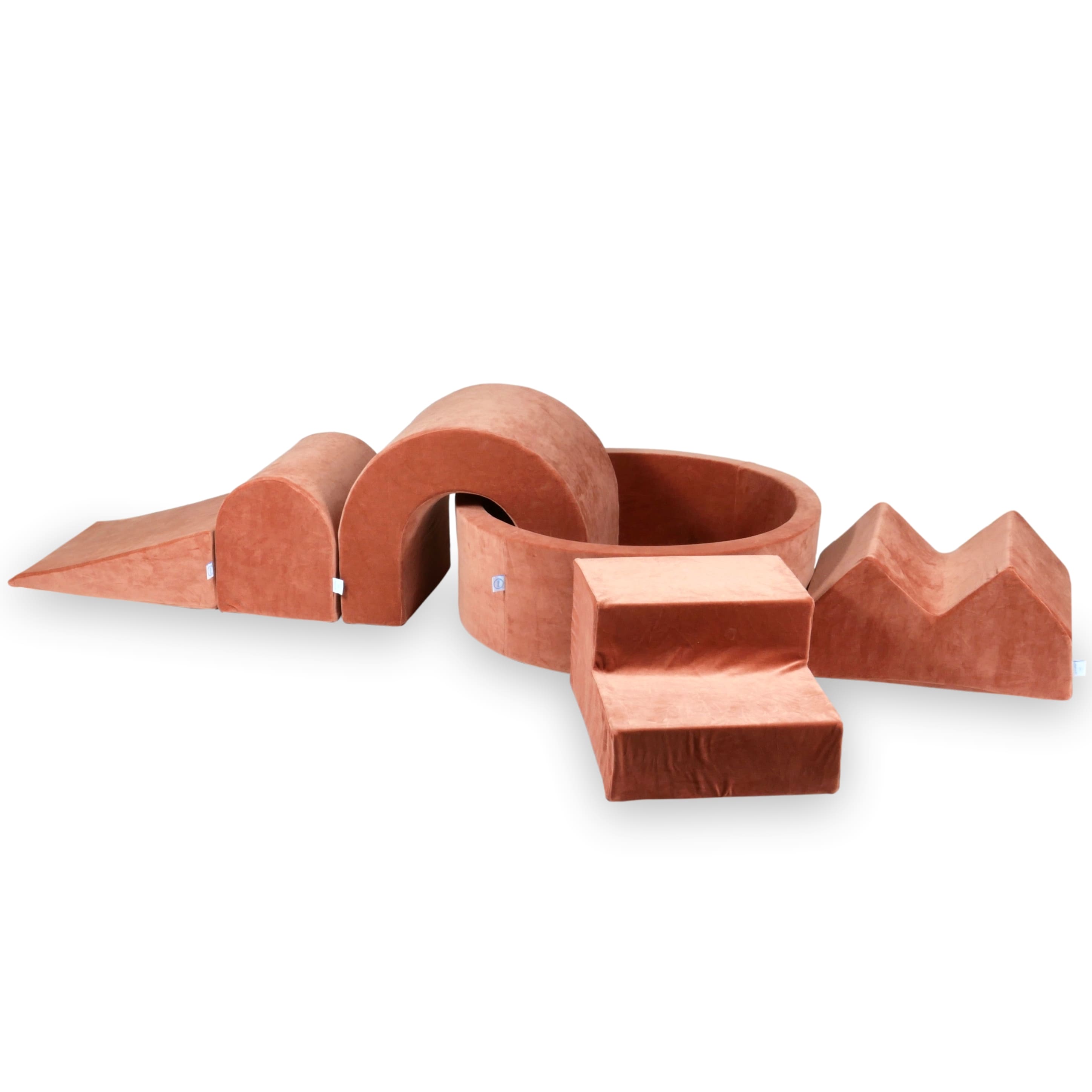 Aire de jeux en mousse avec piscine ronde 90x30 Velvet Soft + 5 éléments sans balles