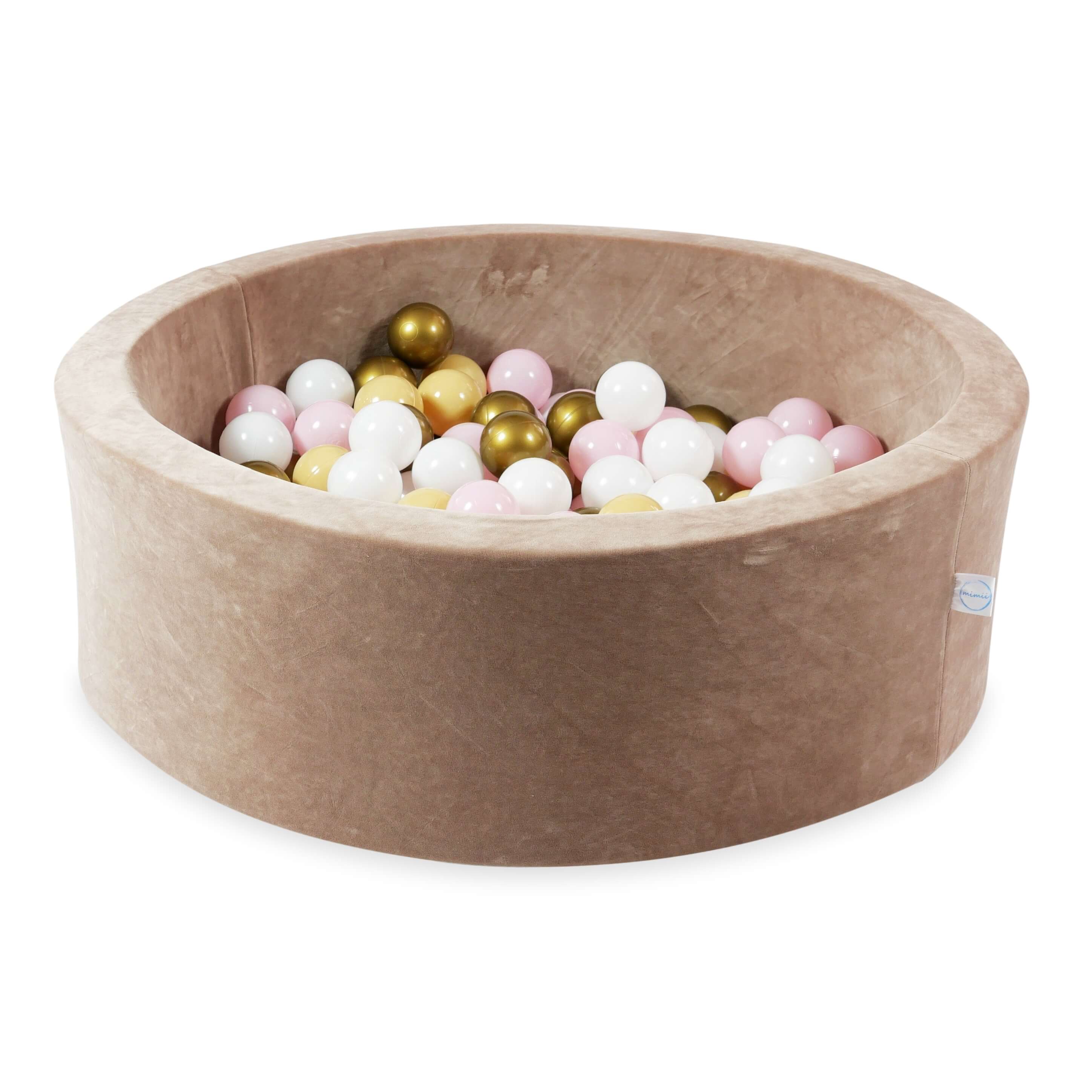 Piscine à balles en velvet soft brown 90x30 cm avec 200 balles
