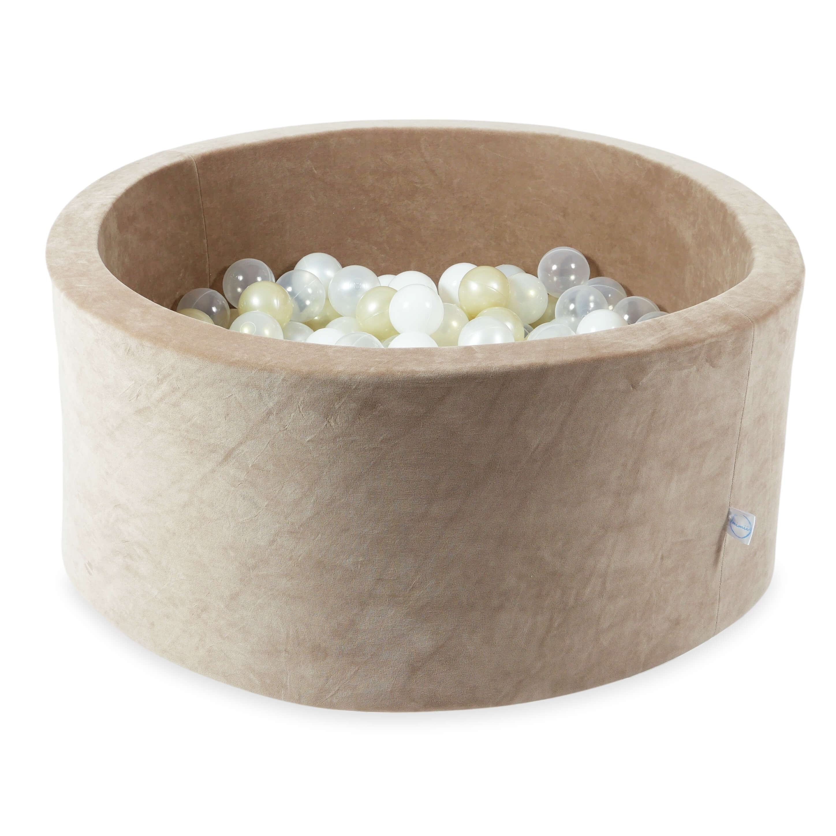 Piscine à balles en velvet soft brown 90x40 cm avec 300 balles