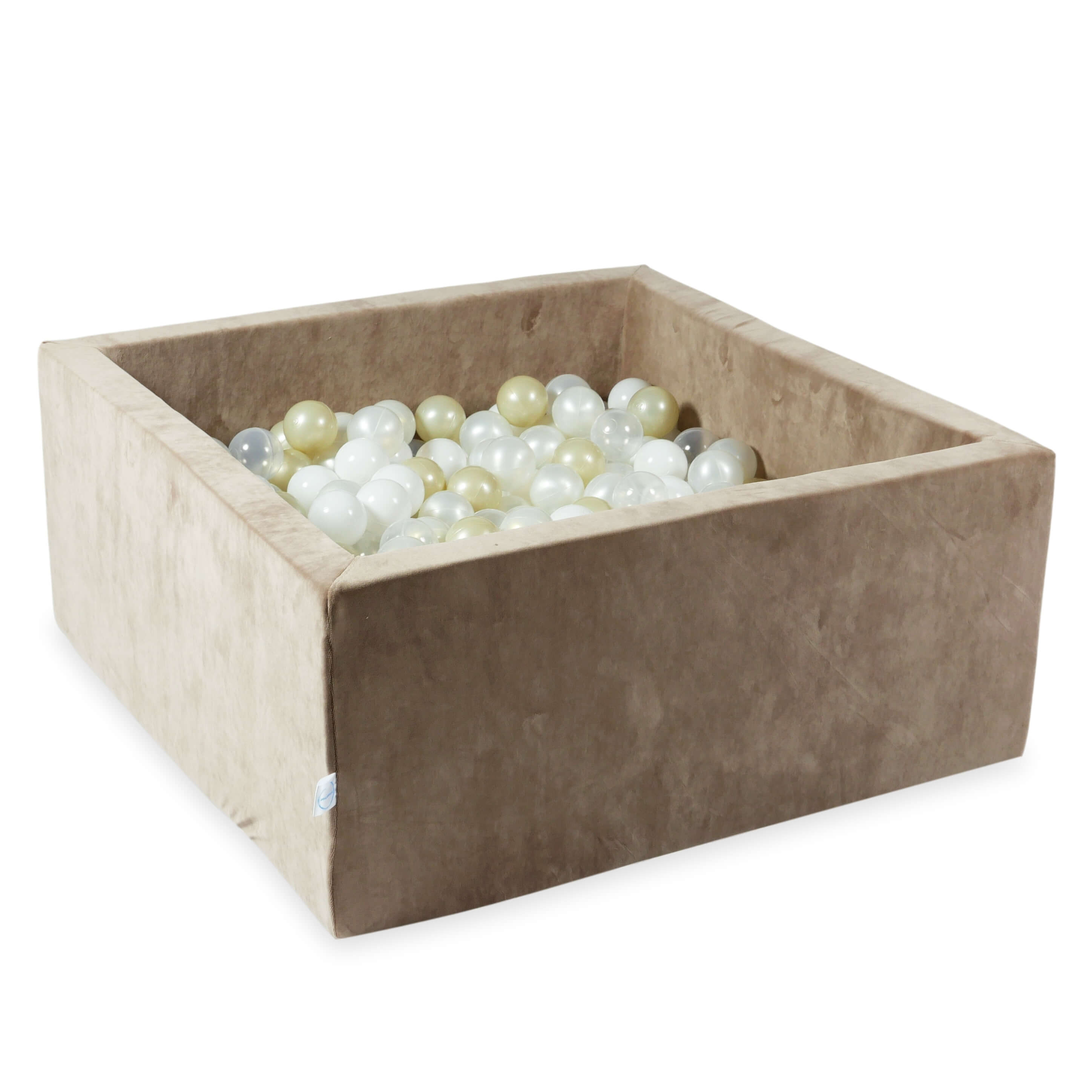 Piscine à balles carrée 90x90x40 cm en velvet soft Brown, 400 balles