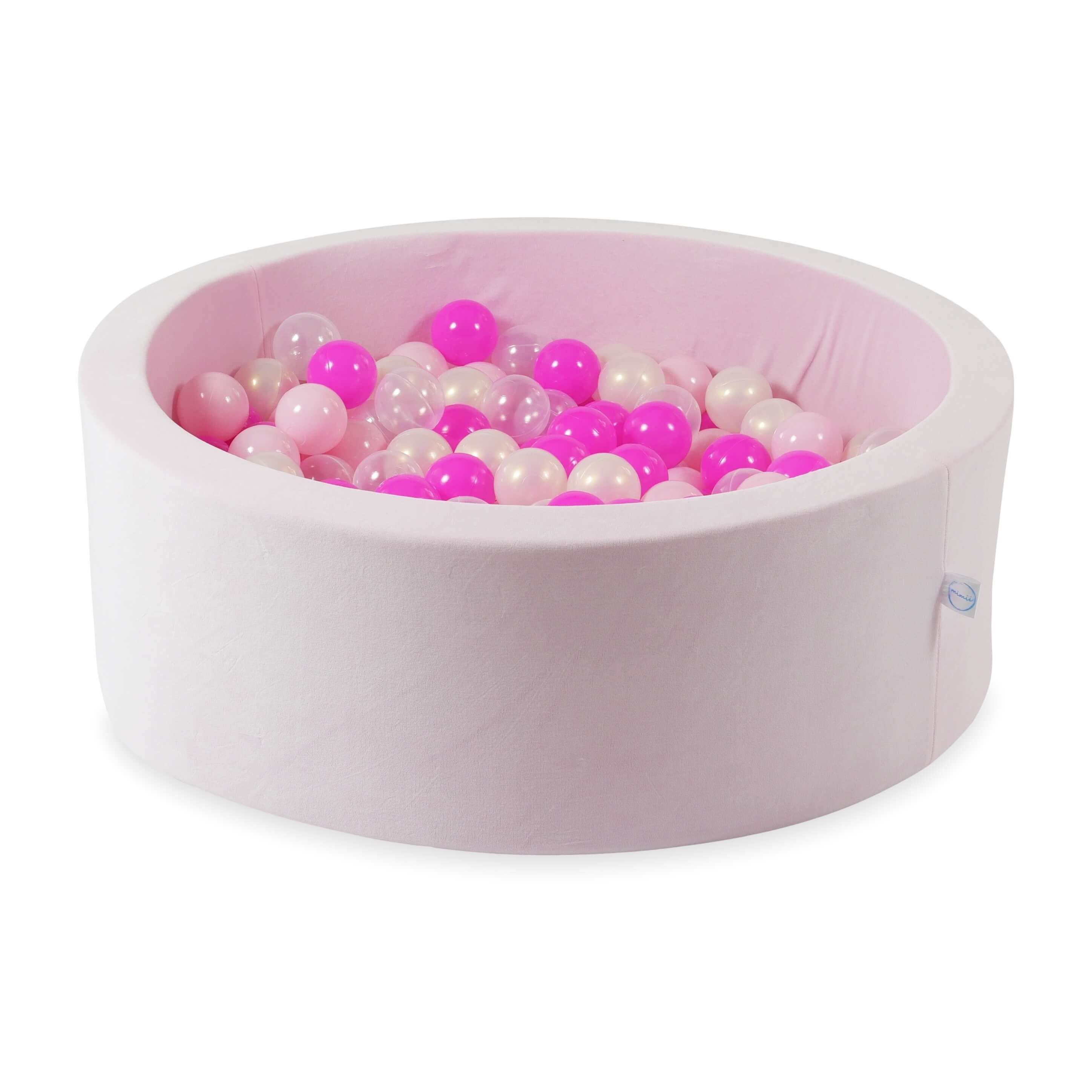 Piscine à balles en velvet soft light pink 90x30 cm avec 200 balles