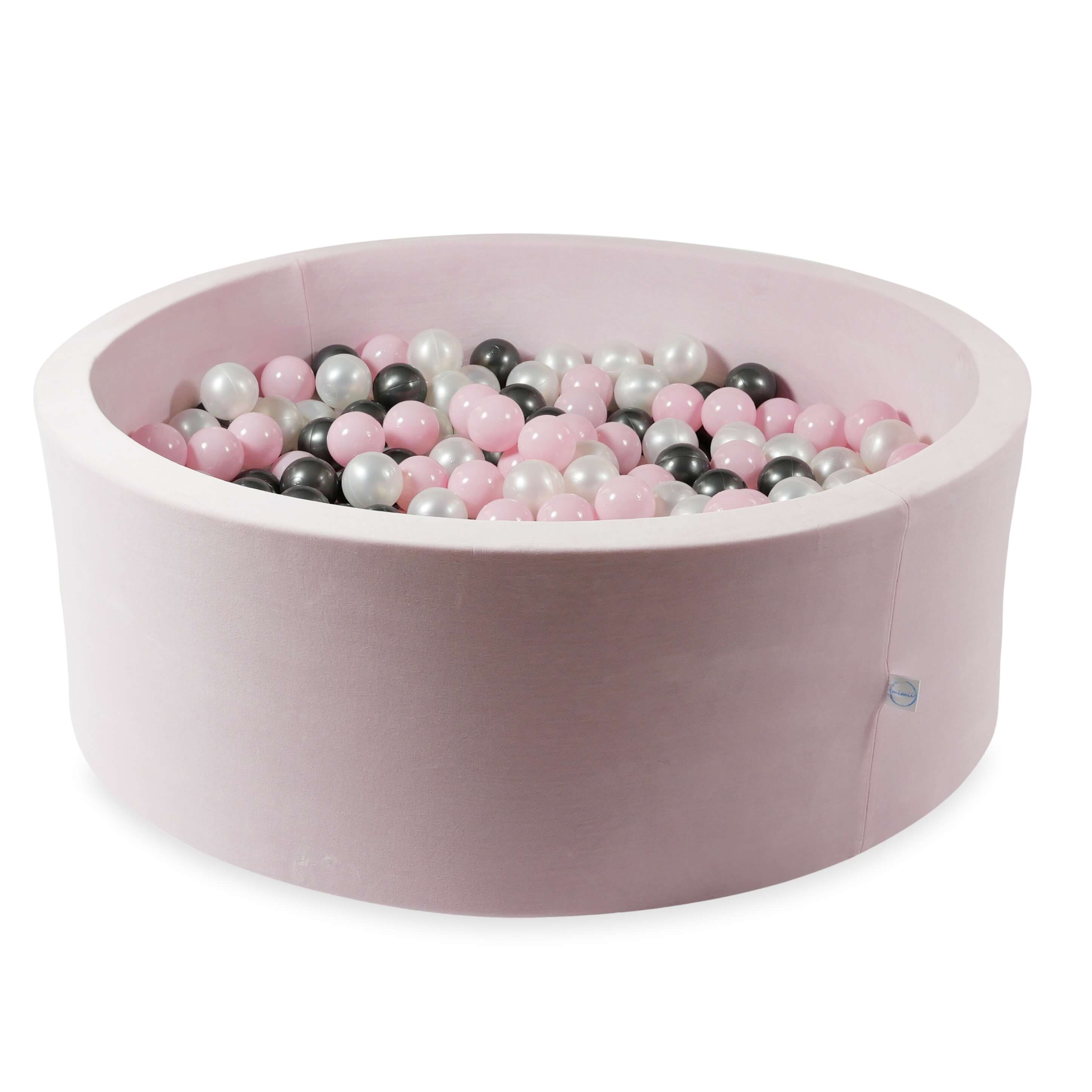 Piscine à balles en velvet soft light pink 110x40 cm avec 500balles
