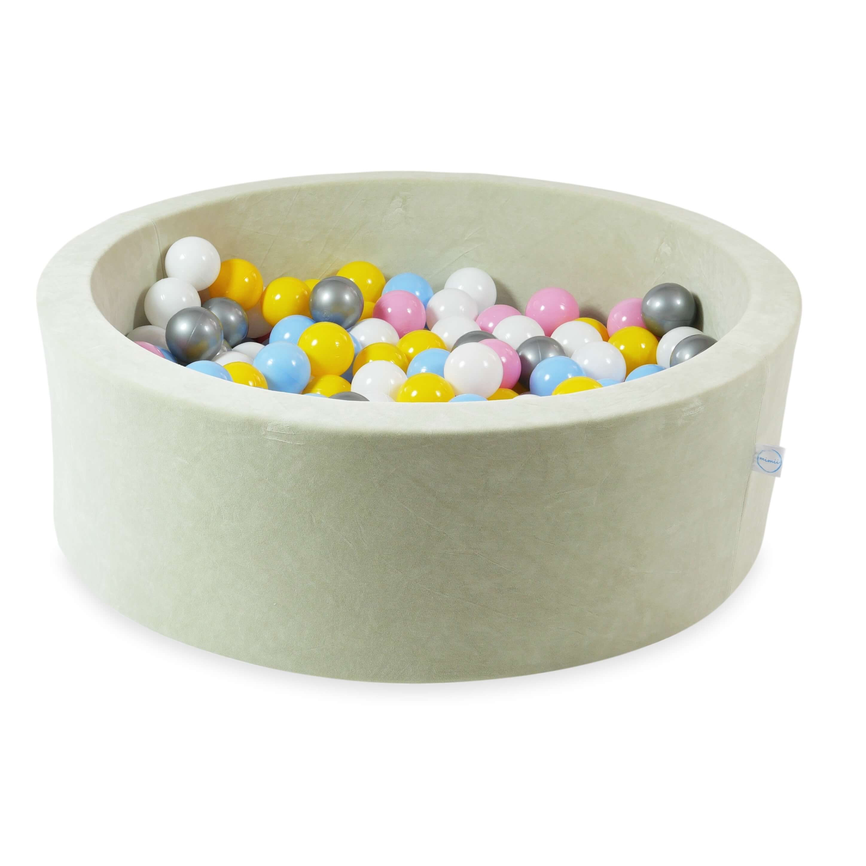 Piscine à balles en velvet soft pistachio 90x30 cm avec 200 balles