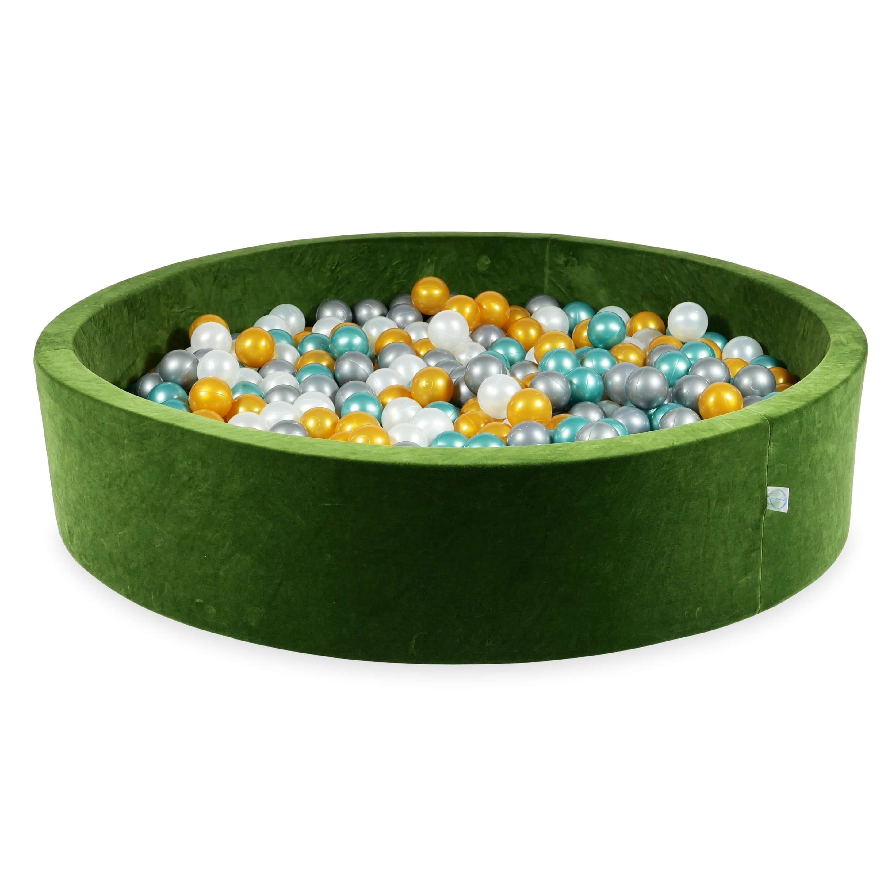 Piscine à balles en velvet soft olive 130x30 cm avec 600 balles