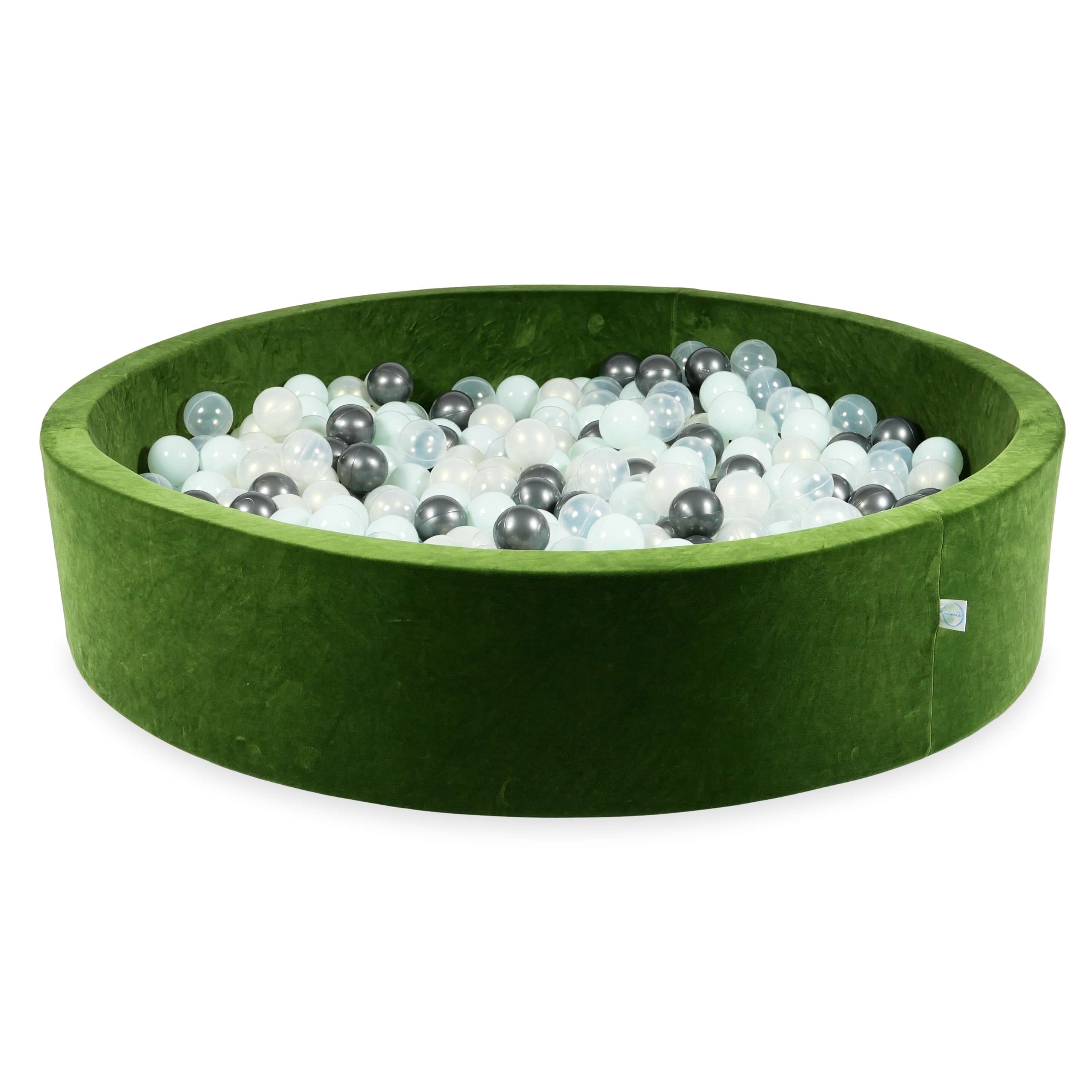Piscine à balles en velvet soft olive 130x30 cm avec 600 balles