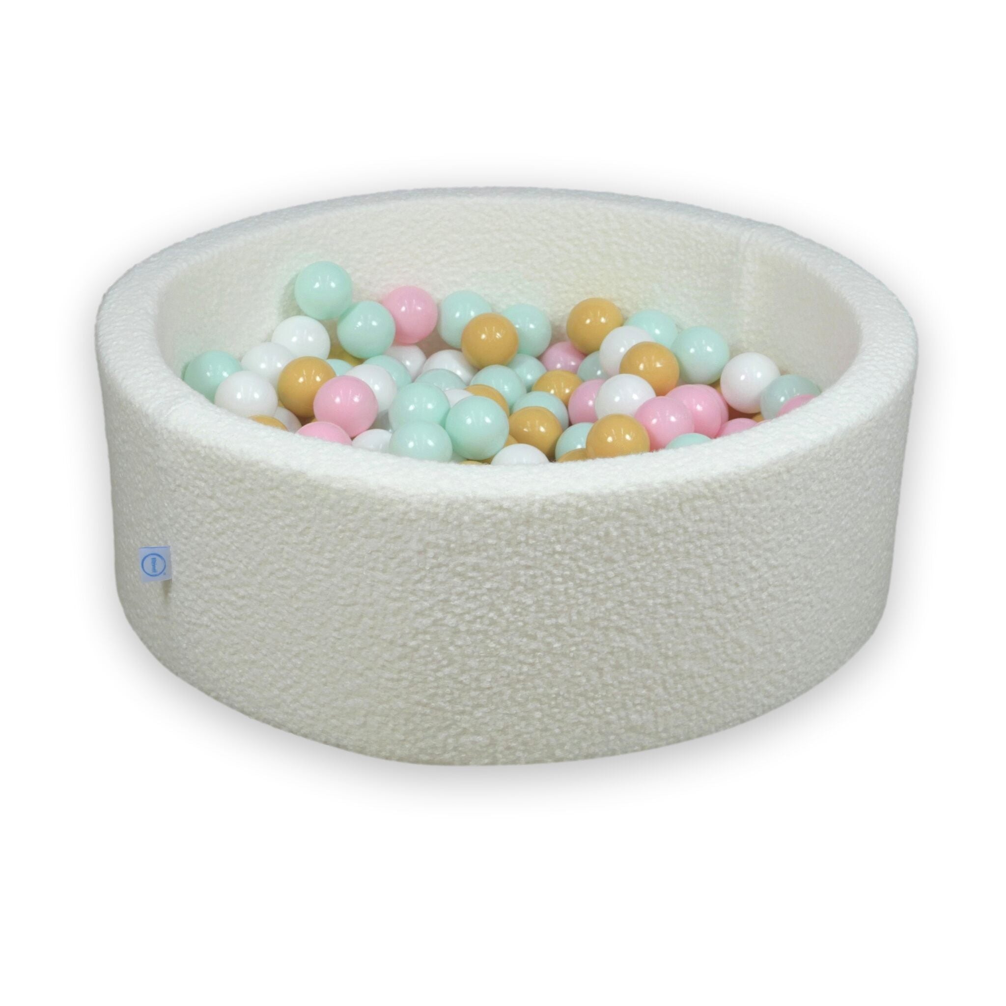 Piscine à balles en velours  Boucle Blanc 90x30 cm avec 200 balles