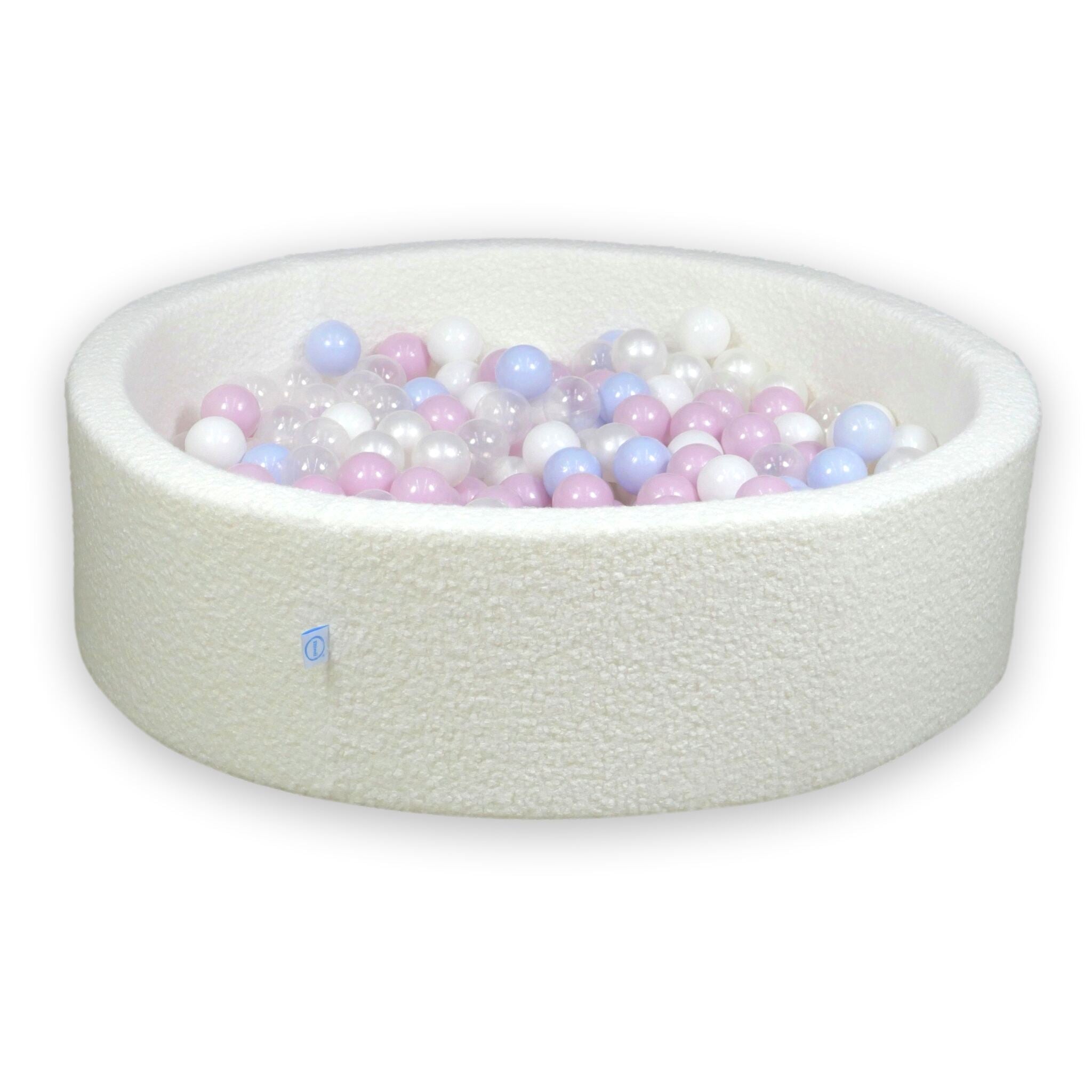 Piscine à balles en velours  Boucle Blanc 110x30 cm avec 400 balles