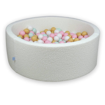 Piscine à Balles 110x40 Boucle Blanc balles 500 pcs (blanc, menthe clair, rose pâle, beige)