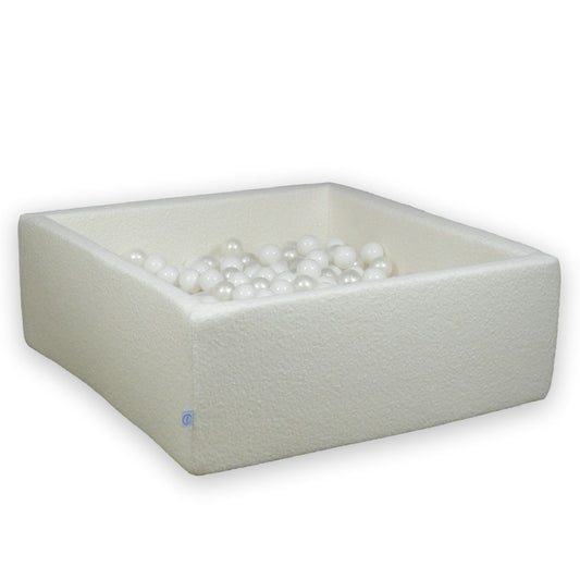 Piscine à Balles 110x110x40 Boucle Blanc balles 600 pcs (blanc, perle)