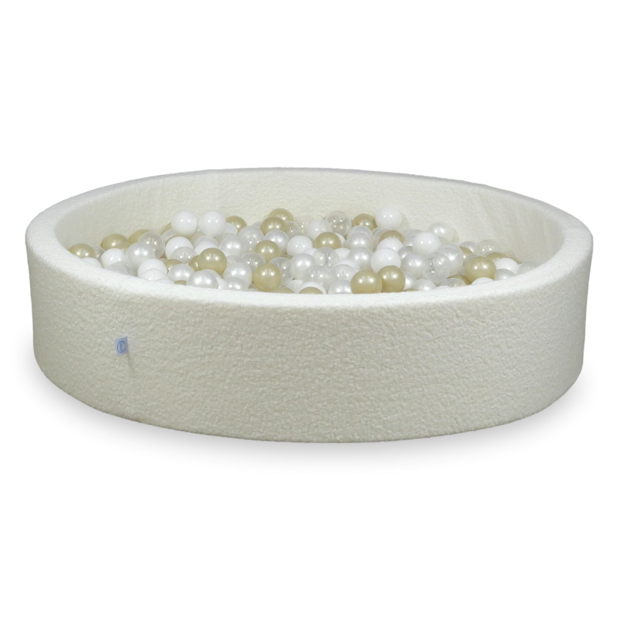 Piscine à balles en velours  Boucle Blanc 130x30 cm avec 600 balles