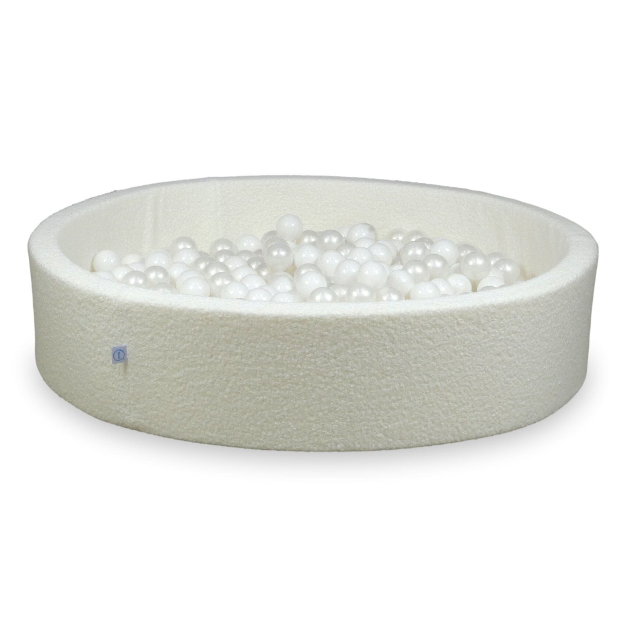 Piscine à balles en velours  Boucle Blanc 130x30 cm avec 600 balles
