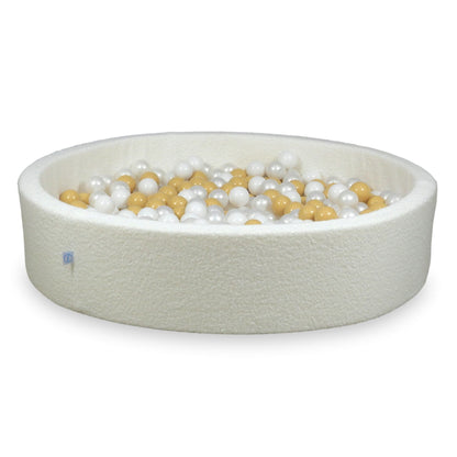 Piscine à Balles 130x30 Boucle Blanc balles 600 pcs (blanc, perle,beige)
