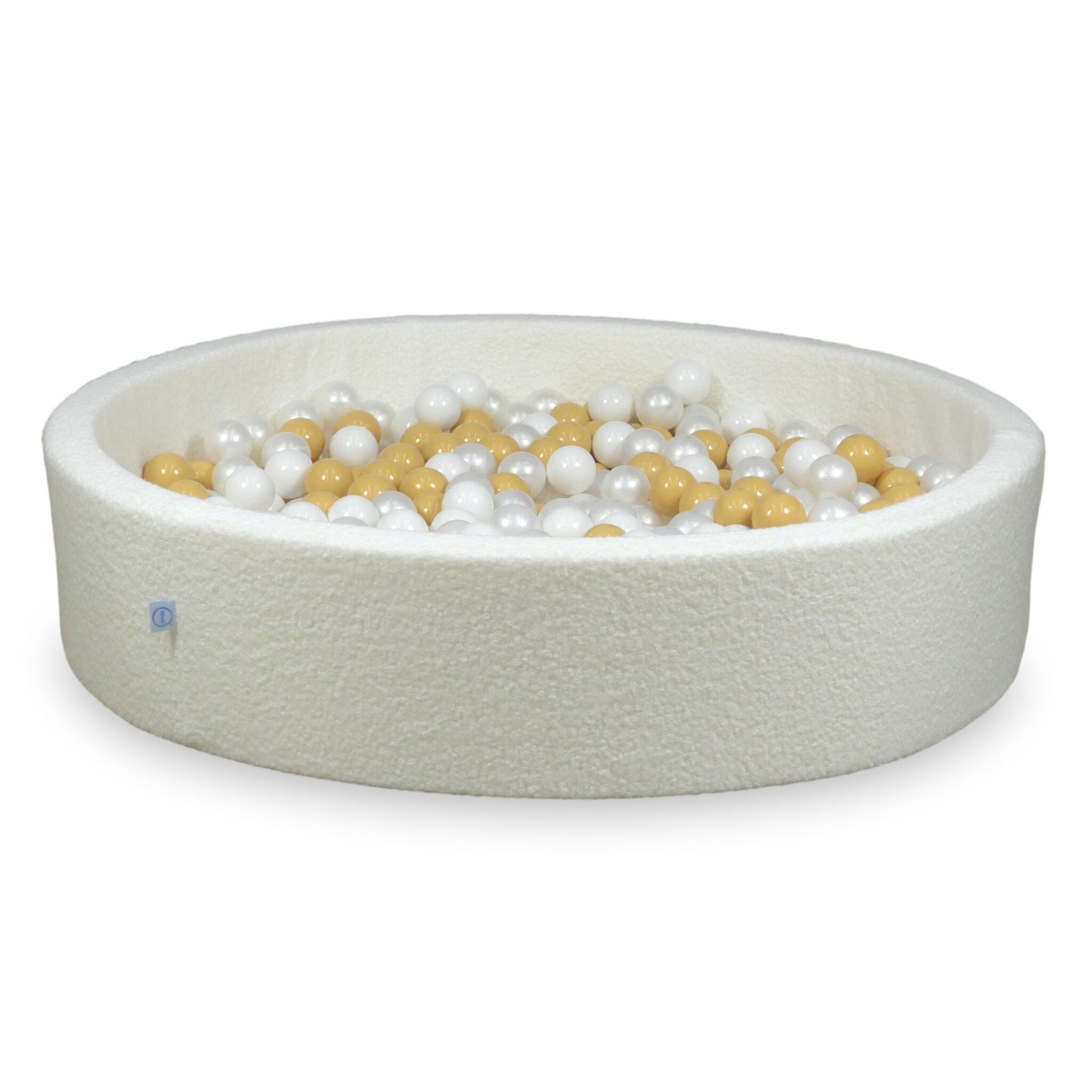 Piscine à balles en velours  Boucle Blanc 130x30 cm avec 600 balles