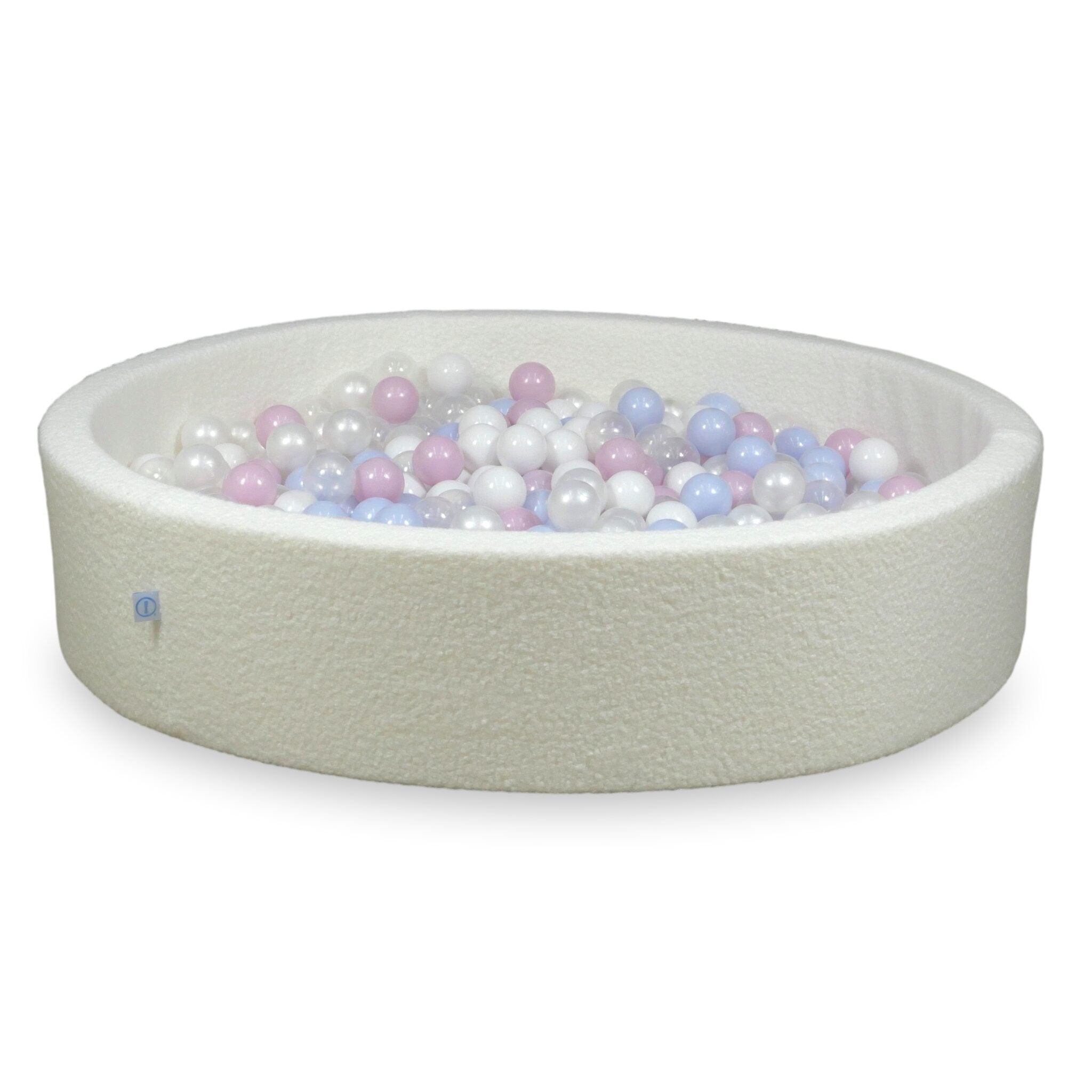 Piscine à Balles 130x30 Boucle Blanc balles 600 pcs (transparent, blanc, perle, rose perlé clair, bleu perlé clair)