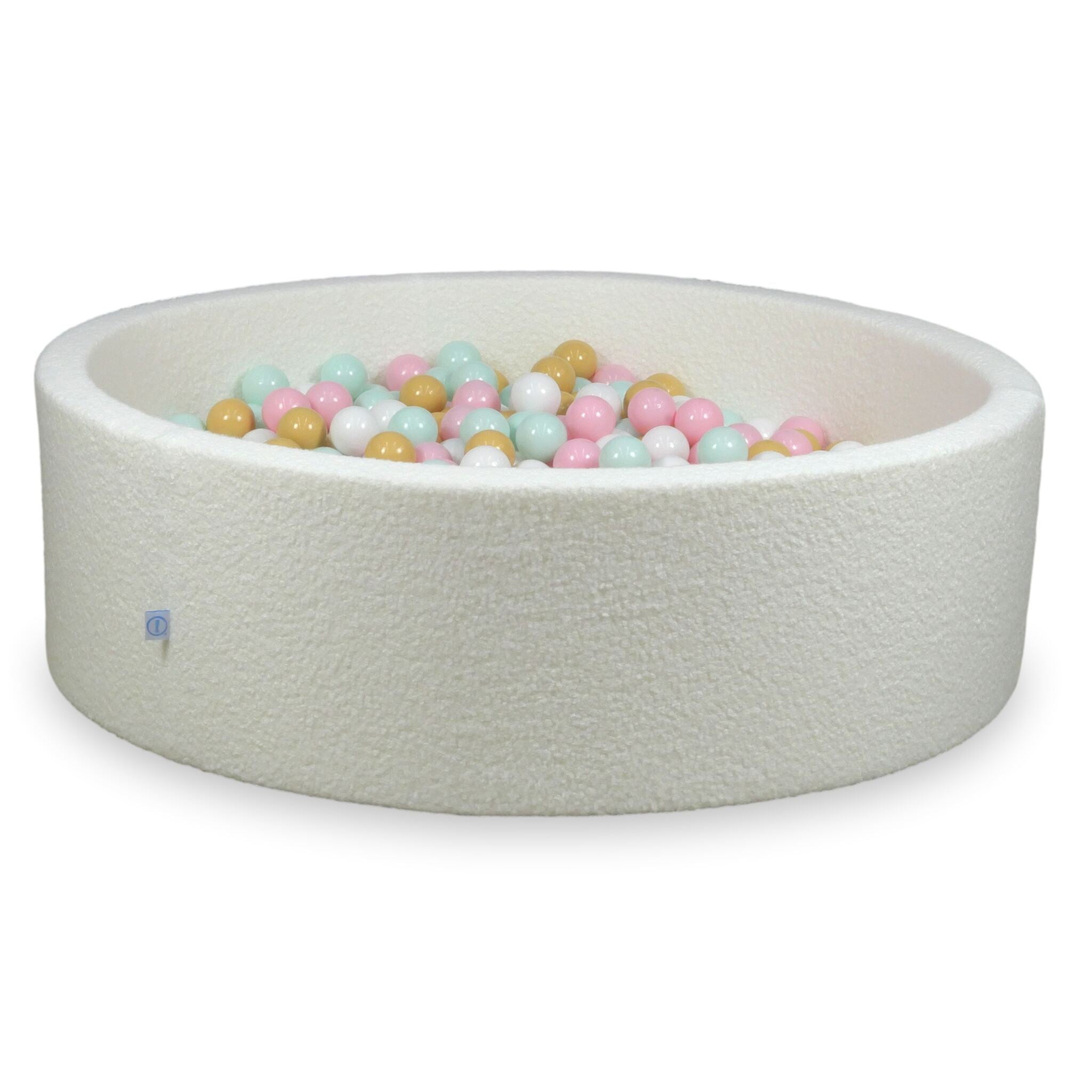 Piscine à balles en velours  Boucle Blanc 130x40 cm avec 700 balles