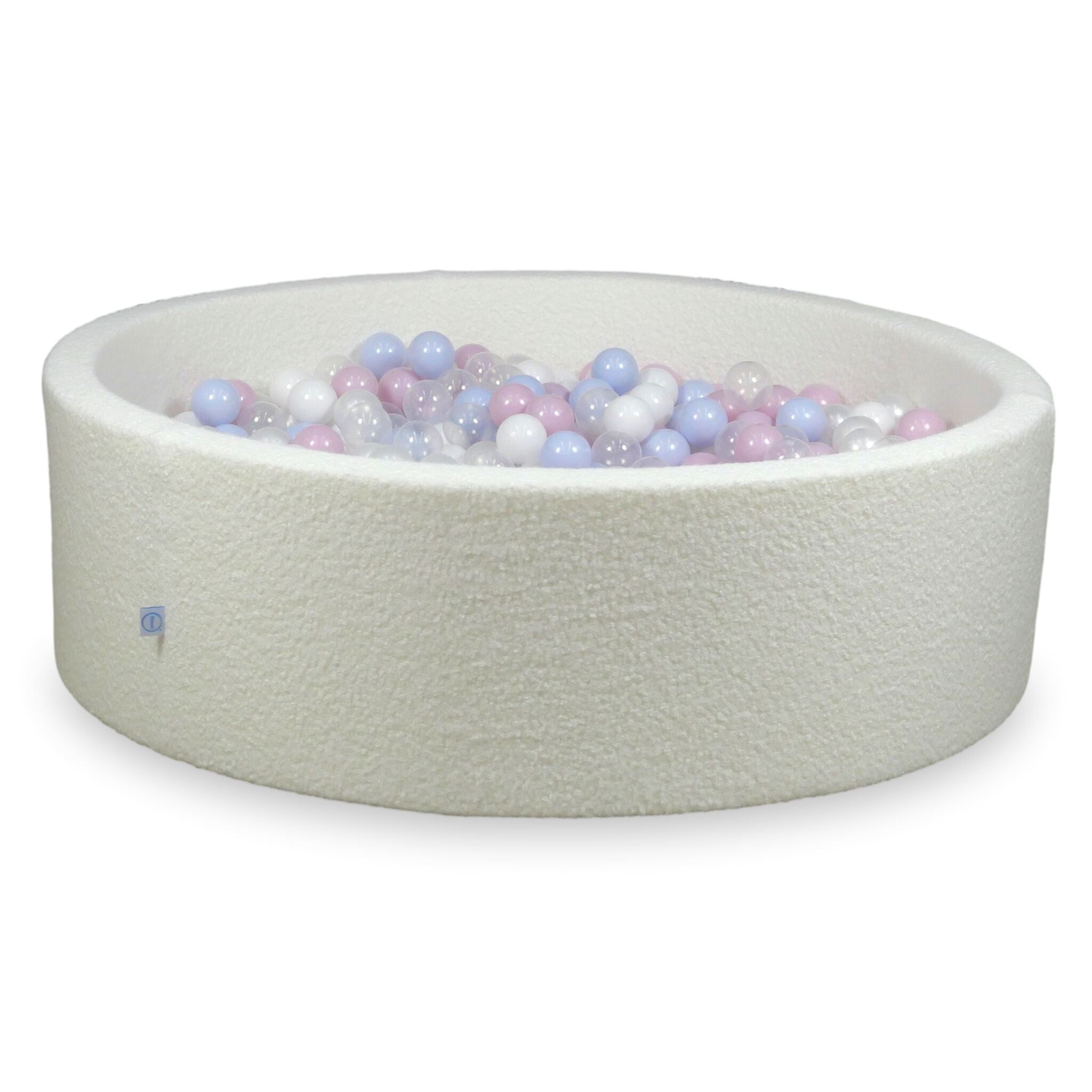 Piscine à balles en velours  Boucle Blanc 130x40 cm avec 700 balles
