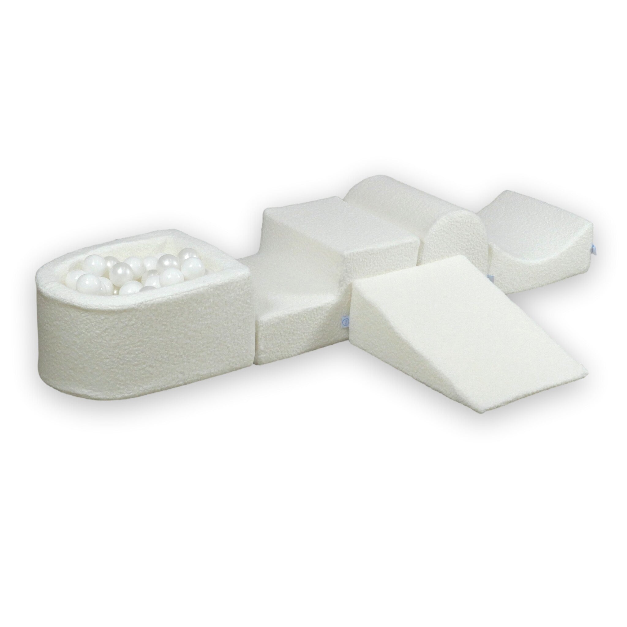 Aire de jeux en mousse avec colline et piscine micro Boucle Blanc + 100 balles