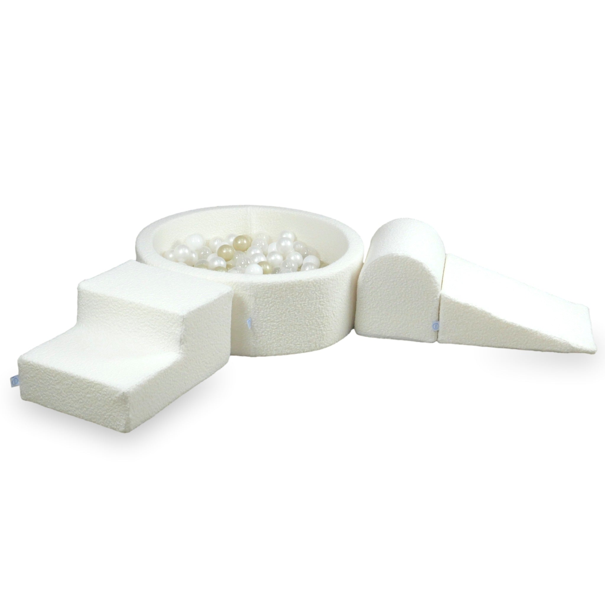 Aire de jeux en mousse avec piscine ronde 90x30 Boucle Blanc + 200 balles